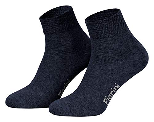 Piarini 8 Paar kurze Socken Kurzsocken Quarter Socken für Damen Herren - dünn ohne Gummibund - Blau Jeans 35-38