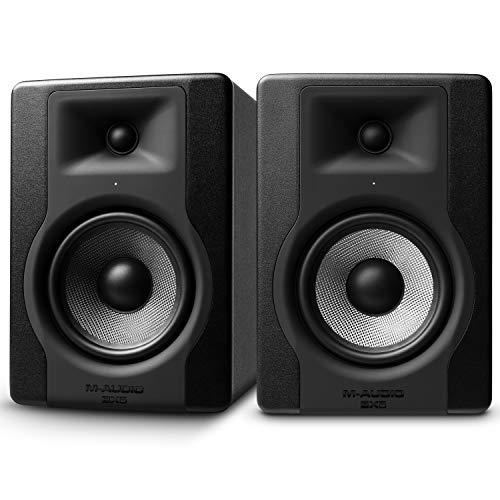 M-Audio BX5 D3 Pair - Kompakte 2-Wege 5-Zoll Studiomonitore / Lautschprecher, aktiv, für Musikproduktion oder Mixen, mit integrierter akustischer Raumsteuerung