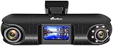 NavGear Autokamera Dashcam: QHD-Dual-Dashcam mit 2 Kameras, G-Sensor, IR-Nachtsicht und GPS (Dual-Objektiv-Dashcam)