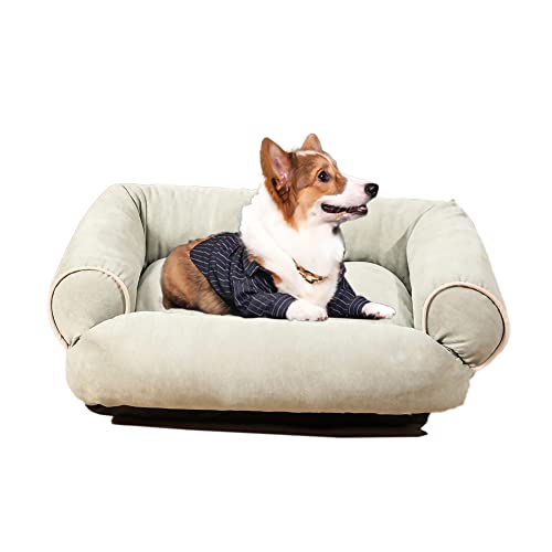 Nyescasa Hundebett Hundesofa (5XL) 105x85 cm Farbe Hellgrün, Schlafsofa Wildleder mit gekämmter Baumwolle Füllung für mittelgroße und Grosse Hunde und Katzen, Haustier Tiefschlaf Warm Hundekissen