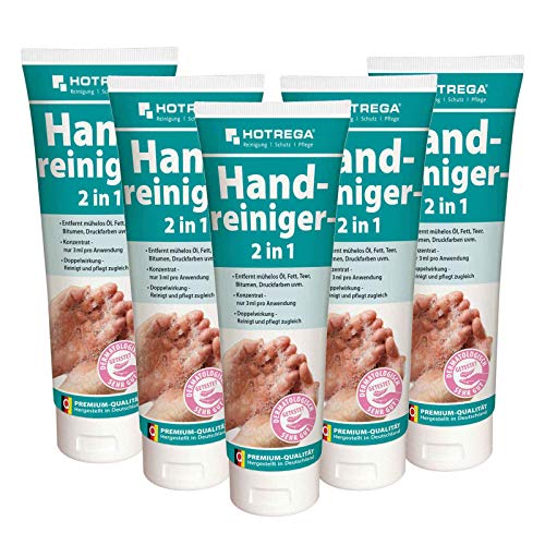 HOTREGA Handreiniger, Handwaschpaste, Handseife 2in1 250 ml Tube - Hand-Reinigung + Pflege, Mengen:5
