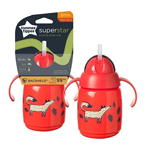Tommee Tippee Superstar Trainer Strohhalm, 300 ml, 6 m+, Rot