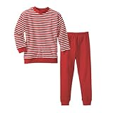 Living Crafts Schlafanzug 116, White/red Striped