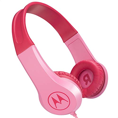 Motorola Lifestyle Squads 200 - Kabelgebunder Kinderkopfhörer - Begrenzter Lautstärk mit 85 dB, Flexibel und langlebig, Gehörschutz und Musik-Sharing-Funktion, Anti-Allergie-Kissen (BPA-frei) - Rosa