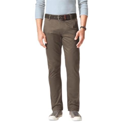 dockers Herren Alpha ORIGINAL Khaki Slim Tapered-Stretch Twill Hose, Braun (Dark Pebble 0433), W34/L32