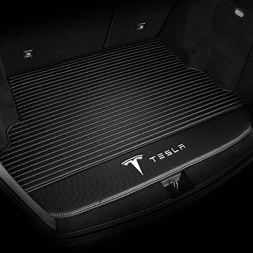 HOWWO Leder Kofferraummatten Kofferraumwanne, für Tesla Model S 2015-2020 Auto Lederschutzunterlage Schutzpolster Styling Interieur Dekorations Zubehör