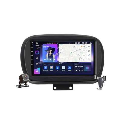 YLOXFW Android 12.0 Autoradio Stereo Navi mit 4G 5G WiFi DSP Carplay für F-IAT 500X 2014-2020 Sat GPS Navigation 9 Zoll MP5 Multimedia Video Player FM BT Receiver,M300s