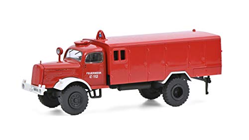 Schuco 452649600 Mercedes Benz LG 315 LF Feuerwehr, Modellauto, Maßstab 1:87, rot/weiß