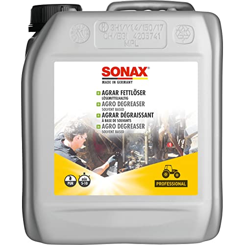 SONAX AGRAR FettLöser lösemittelhaltig (5 Liter) für verhärtete Fettbeläge an Hydraulik, Lenkung und Motor sowie zur Werkzeugreinigung | Art-Nr. 07425000