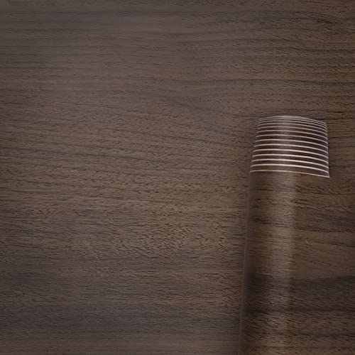 Awnic Klebefolie Holzoptik Möbelfolie Folie Möbel Selbstklebende Holzmaserung PVC Folie Wasserdicht für Möbel Dekoration Tischplatte Schränke Walnussholzmaserung 60x500cm