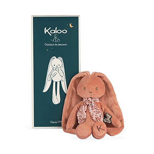 Kaloo - Lapinoo - Pantin Lapin - Babyplüsch aus geripptem Velours - 35 cm - Farbe Terracotta - Sehr weiches Material - Geschenkbox - Ab Geburt, K972201