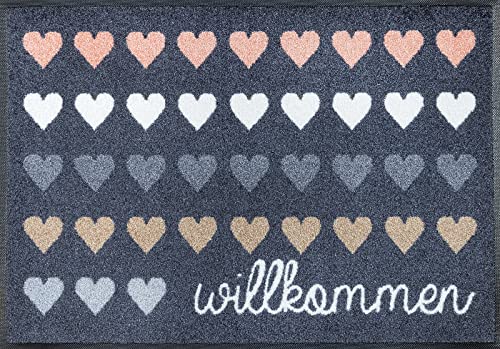 Fußmatte »Willkommen Herzen«, wash+dry by Kleen-Tex, rechteckig, Höhe 7 mm