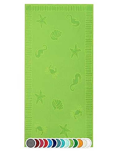 ZOLLNER XXL Strandtuch Baumwolle, 100x200 cm, grün (weitere verfügbar)