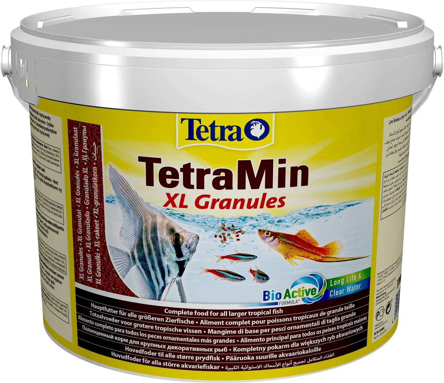 TetraMin XL Granules - langsam absinkendes Fischfutter für größere Zierfische in der mittleren Wasserschicht des Aquariums, 10 Liter Eimer