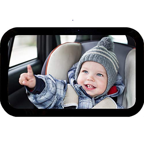 Babyspiegel für Autositz, groß, bruchsicher, verstellbar, kristallklare Sicht, Crash getestet - Baby Registry ein Muss