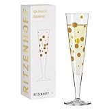 RITZENHOFF 1071041 Champagnerglas 200 ml - Serie Goldnacht Nr. 41, 2er Set - Designerstück mit Echt-Gold - Made in Germany