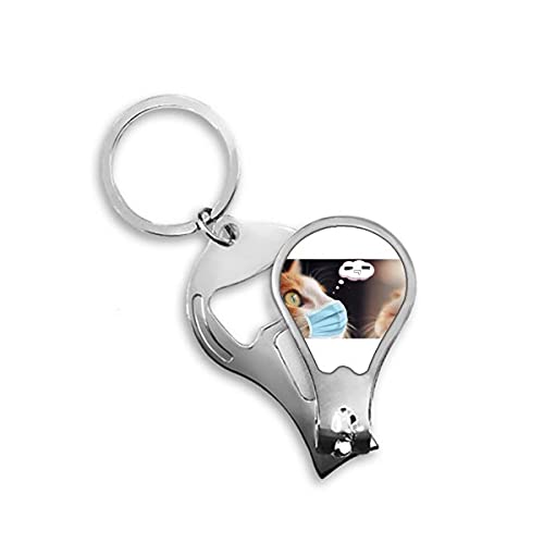 Hungry Lovely Head Cat Expressions Fingernagel Clipper Cutter Opener Keychain Schere