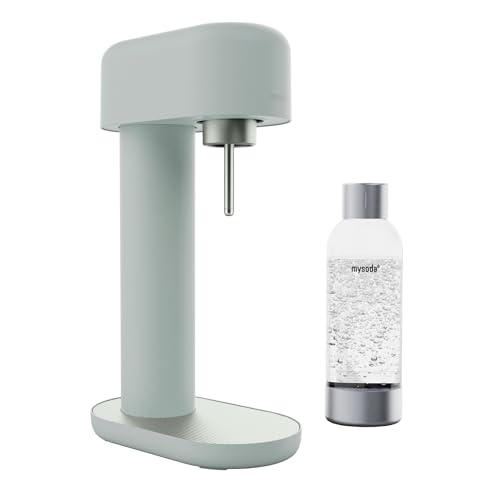 Mysoda: Ruby 2 Wassersprudler aus Aluminium (ohne CO2-Zylinder) mit 1L Premium Wasserflasche - Hellgrün (Pigeon)
