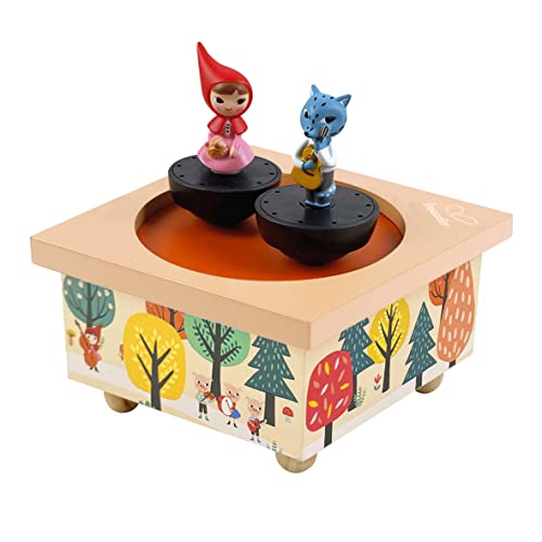 TROUSSELIER - Rotkäppchen - Tanzende Musikbox - Spieluhr- Ideales Geburtsgeschenk - 2 abnehmbare Figuren - Einfache Bedienung - Musik Der Frühling von Vivaldi - Farbe Multicolor