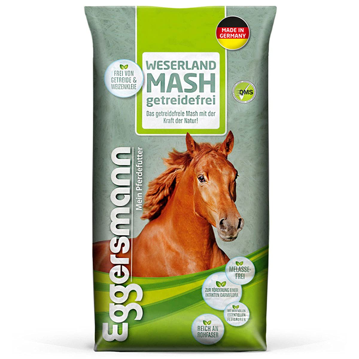 Eggersmann Weserland Mash getreidefrei – Verdauungsförderndes Pferdefutter frei von Melasse, Getreide und Weizenkleie – 15 kg Sack