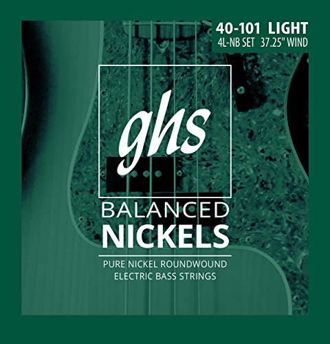 GHS Saiten 4l-nb ausgewogene Nickels 4-bass Elektrische Gitarre Saiten Light Gauge (94,6 cm Aufziehen)