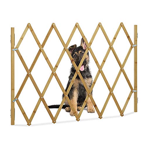 HITECHLIFE Hundeabsperrgitter Hundegitter Hundegatter Schutzgitter Treppenschutzgitter Holz Aufziehbar Befestigungsmaterial 60-110cm