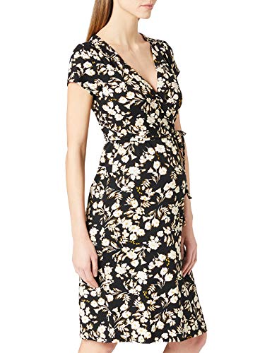Noppies Studio Damen Dress nurs ss AOP Senin Kleid, Black-P090, 38 (M)