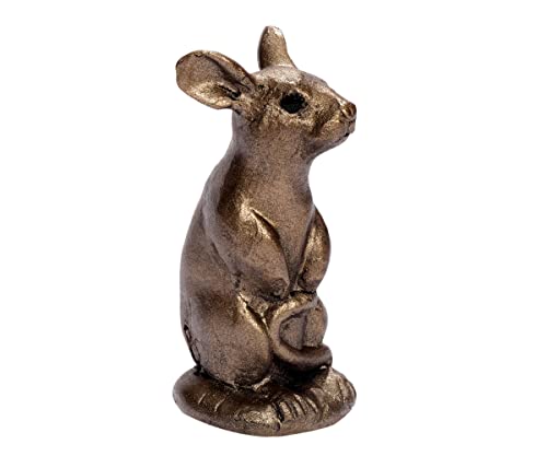 Brillibrum Design Kleine Maus Figur Bronze Skulptur Handarbeit Deko Maus putzend Kunstharz & Bronze Dekofigur Mouse small Hausmaus (Variante 2: 8 x 3,5 x 4 cm)