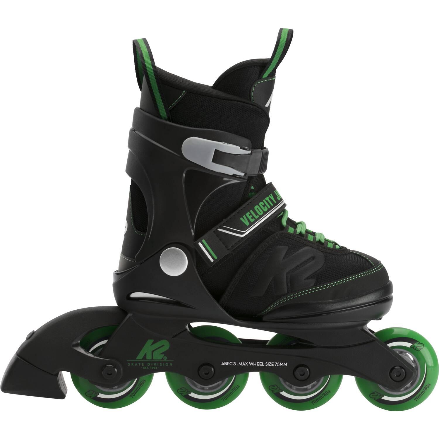 K2 Unisex Jugend Velocity Jr B Inline-Skate, Black-Green, 29