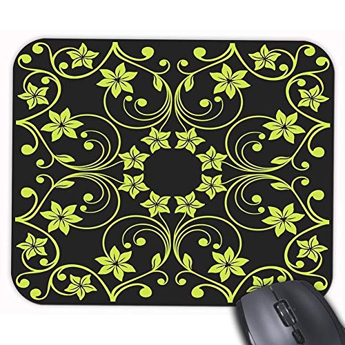 Schwarze und Grüne Zitrone Spitzen Muster Blumen - ausdrucken - Persönlichkeit rechteckige Desktop - Mousepad Custom Design Gaming Mouse Pad Notebook - Mousepad