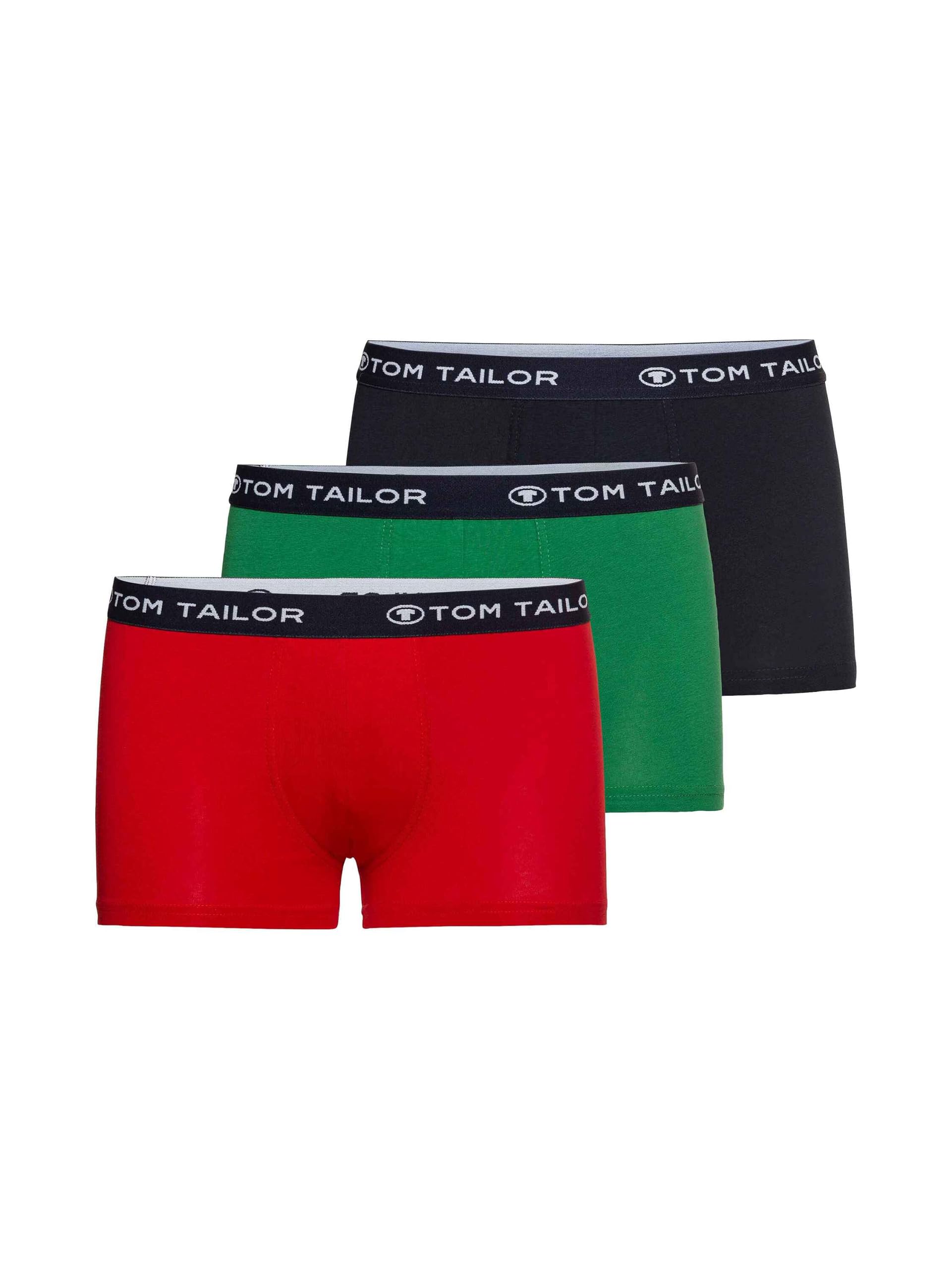 Tom Tailor Underwear Herren Hip Pants 3er Pack 70162-6061 Retroshorts, Blau (red-Navy-Green 2292), Medium (Herstellergröße: M/5)