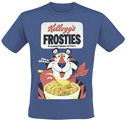 Kellogg's Frosties Männer T-Shirt blau XXL 100% Baumwolle Fan-Merch, Festival, Sprüche