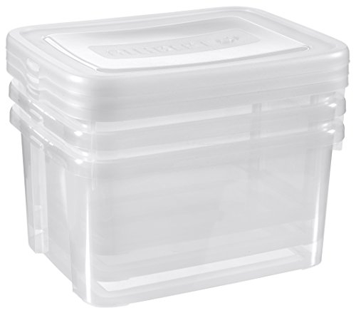 CURVER 3er Set 25 Liter Aufbewahrungsbox, Plastik, transparent, 44.8 x 34.5 x 35 cm, 3