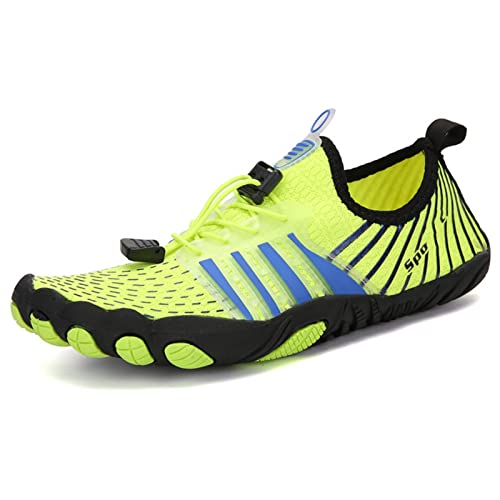 HGYJ Wasserschuhe, Herren Damen Barfußschuhe, Strand zu Fuß Schwimmen Yoga schnell trocknend leichte Creek Schuhe,Green,39