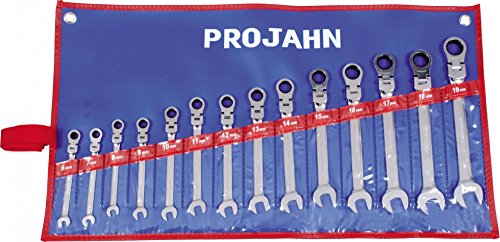 PROJAHN - GearTech Schlüssel-Satz Rolltasche flexibel 14-teilig 6 - 19mm