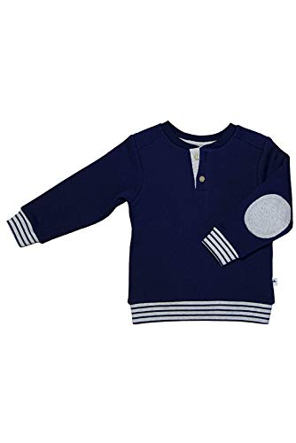Leela Cotton Baby Kinder Sweatshirt Fleece Bio-Baumwolle Langarmshirt (62/68, Marineblau)