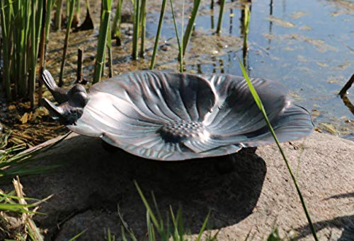 AmaCasa Vogeltränke Vogelbad Wasserbad Wassertränke Bronze Blatt D26xH6cm