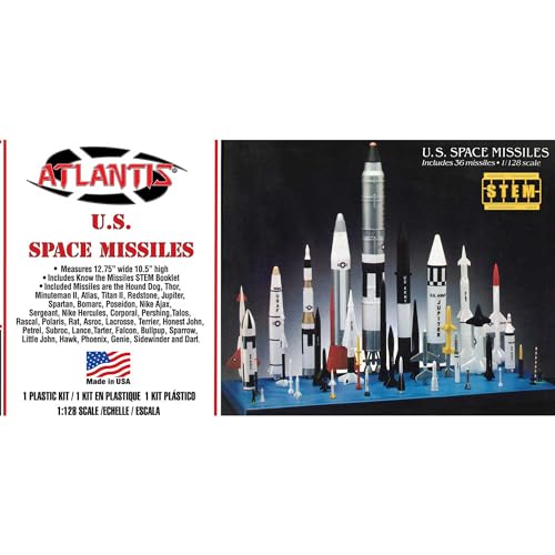U.S. Raketen-Set, 36 Raketen inklusive STEM Modellbausatz im Maßstab 1/128
