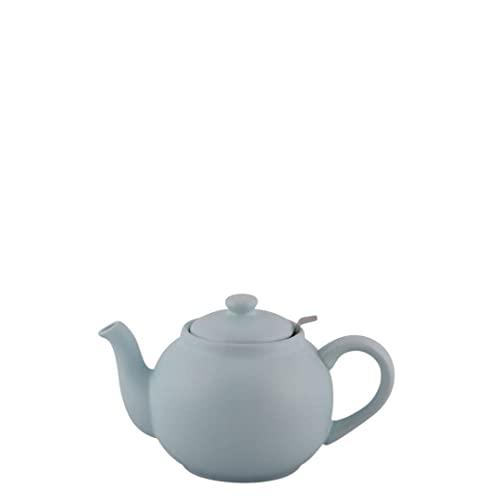 PLINT Simple & Stylish Ceramic Teapot, Globe Teapot with Stainless Steel Strainer, Ceramic Teapot for 3-5 Cups, 900ml Ceramic Teapot, Flowering Tea Pot, TeaPot for Blooming Tea, Ice Color