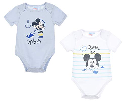 Mickey Mouse Baby - Jungen Bodys (Hellblau,6 Monate)