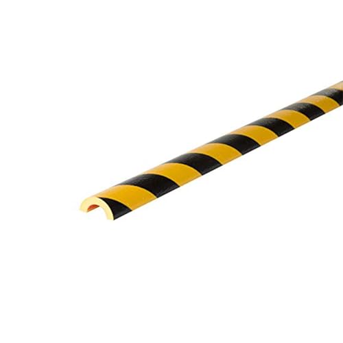 Betriebsausstattung24® Rohrschutzprofil Typ R30 | gelb/schwarz | selbstklebend | Länge: 1,0 m