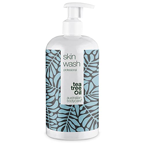 Skin Wash Professional 500 ml | Teebaumöl Duschgel | Duschgel für den Körper | Macht die Haut weich | Ideal bei unreiner Haut, Pickeln oder vor der Haarentfernung mit Wachs/Rasur