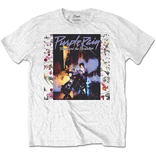 Prince Herren Purple Rain Album T-Shirt, Weiß (White White), Large