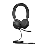 Jabra Evolve2 40 SE - Kabelgebundenes Stereo-Headset mit Geräuschunterdrückung und 3-Mikrofon-Technologie - USB-A-Kabel - für MS Teams zertifiziert, auch mit anderen Plattformen kompatibel - Schwarz