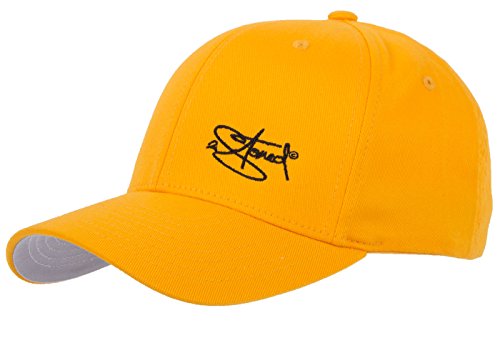 2Stoned Flexfit Baseball Cap Classic Gold Gelb mit Stick Größe L/XL (58 cm - 60 cm) für Damen und Herren