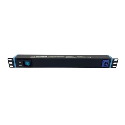Infitronic - INSV1005USB – 19 Zoll 1HE 6-Fach Steckdosenleiste Stromverteiler mit 2 x USB Charging/Schalter mit (Power Twist Output)