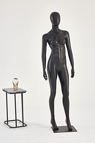 F21-8 Frau schwarz Eurotondisplay Weibliche Schaufensterpuppe stehend schwarz oder weiß matt lackiert Egghead Schick und Elegant