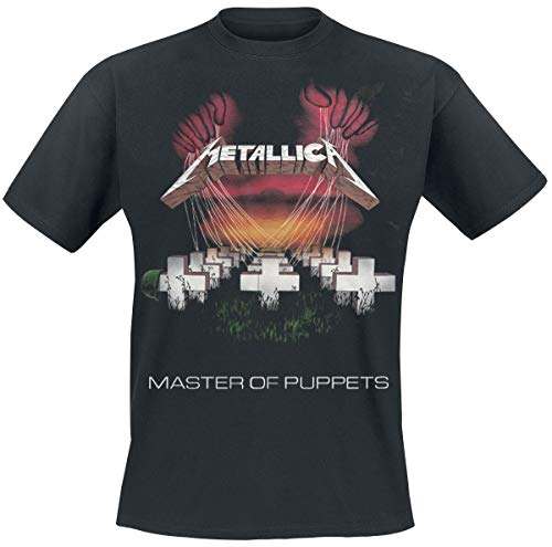 Metallica Herren Master of PuppetSropean Tour '86_Men_bl_ts: L T-Shirt, Schwarz (Black Black), Large