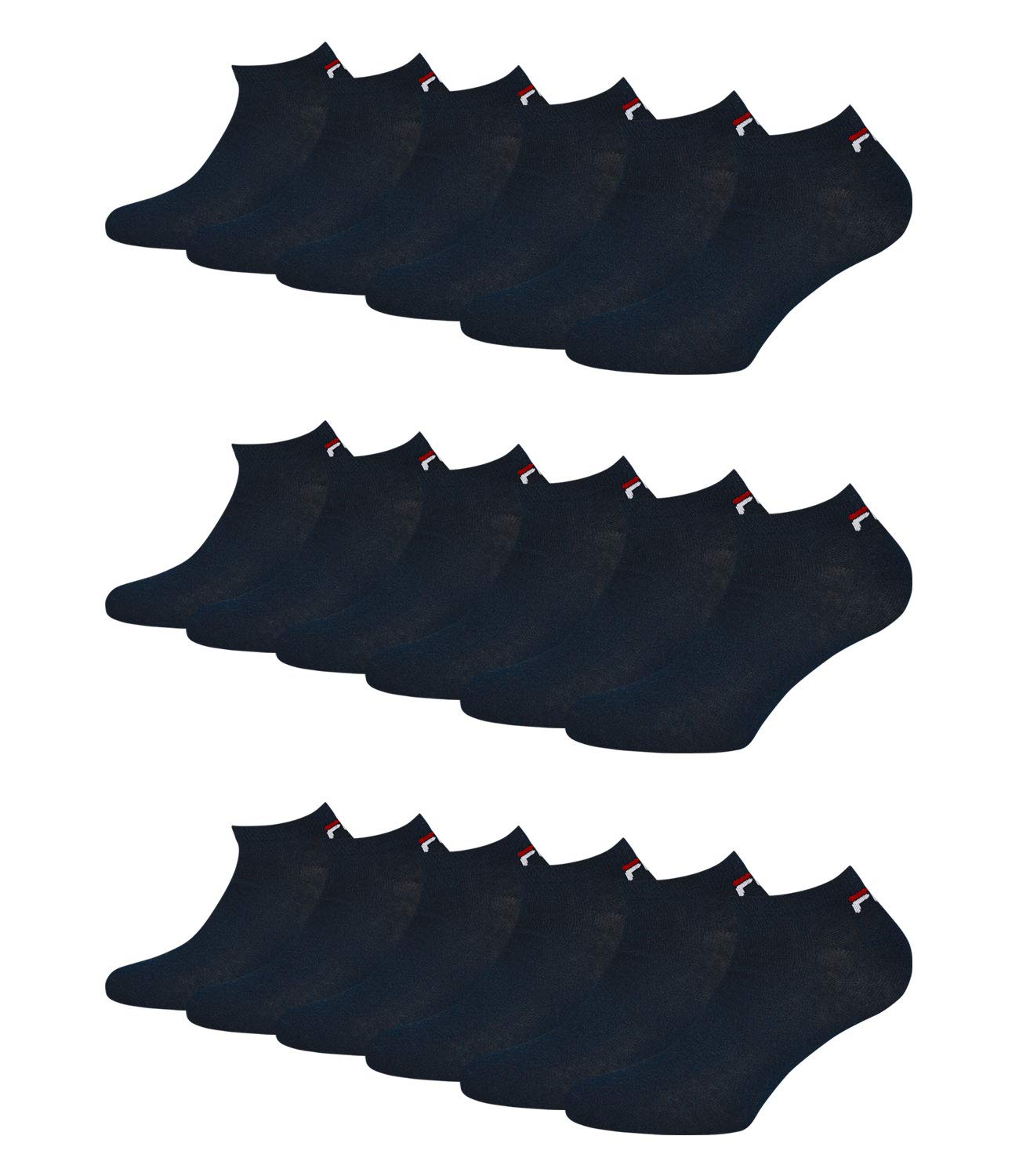 FILA 9 Paar Socken, Invisible Sneakers Unisex, einfarbig, 35-46 (3x 3er Pack) (Marine, 39-42 (6-8 UK))