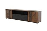 Apollo Atlanta Sideboard, Kommode, TV Board Holzwerkstoff Dekor Eiche dunkel, 1 Auszug, Schubkasten, 2 Türen, 180 x 40 x 50 cm